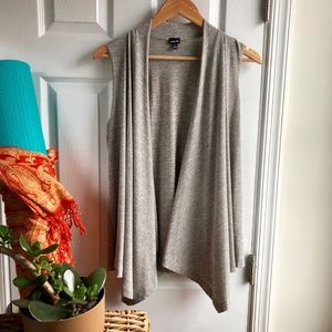 Rafaella Drapped Front Vest Heather Gray Size L
